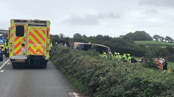 Major incident declared after double-decker bus overturns into field near Totnes, Devon
Major incident declared after double-decker bus overturns into field near Totnes, Devon